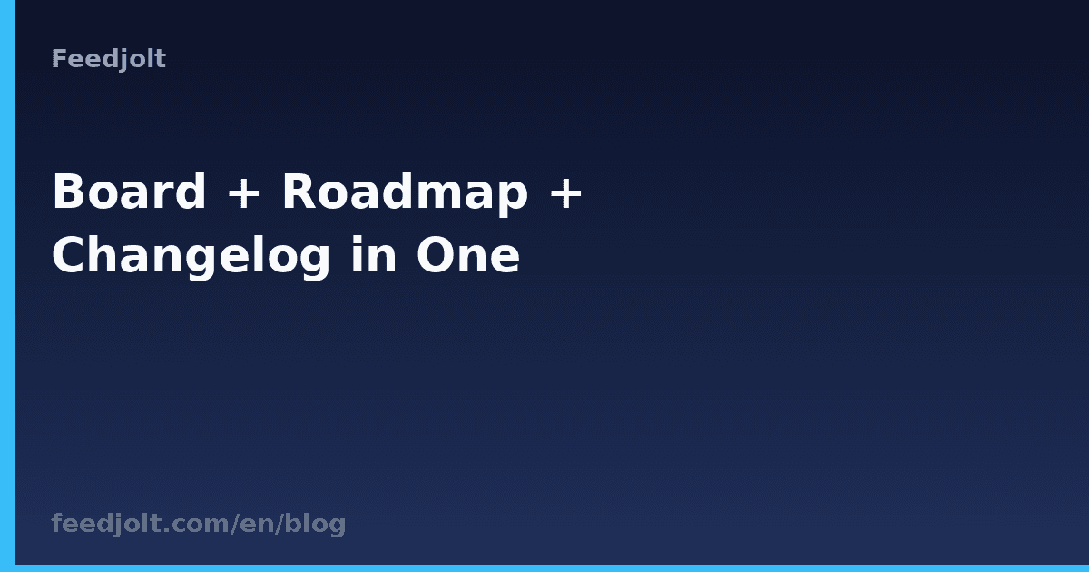 Feedback Board + Public Roadmap + Changelog in One Tool